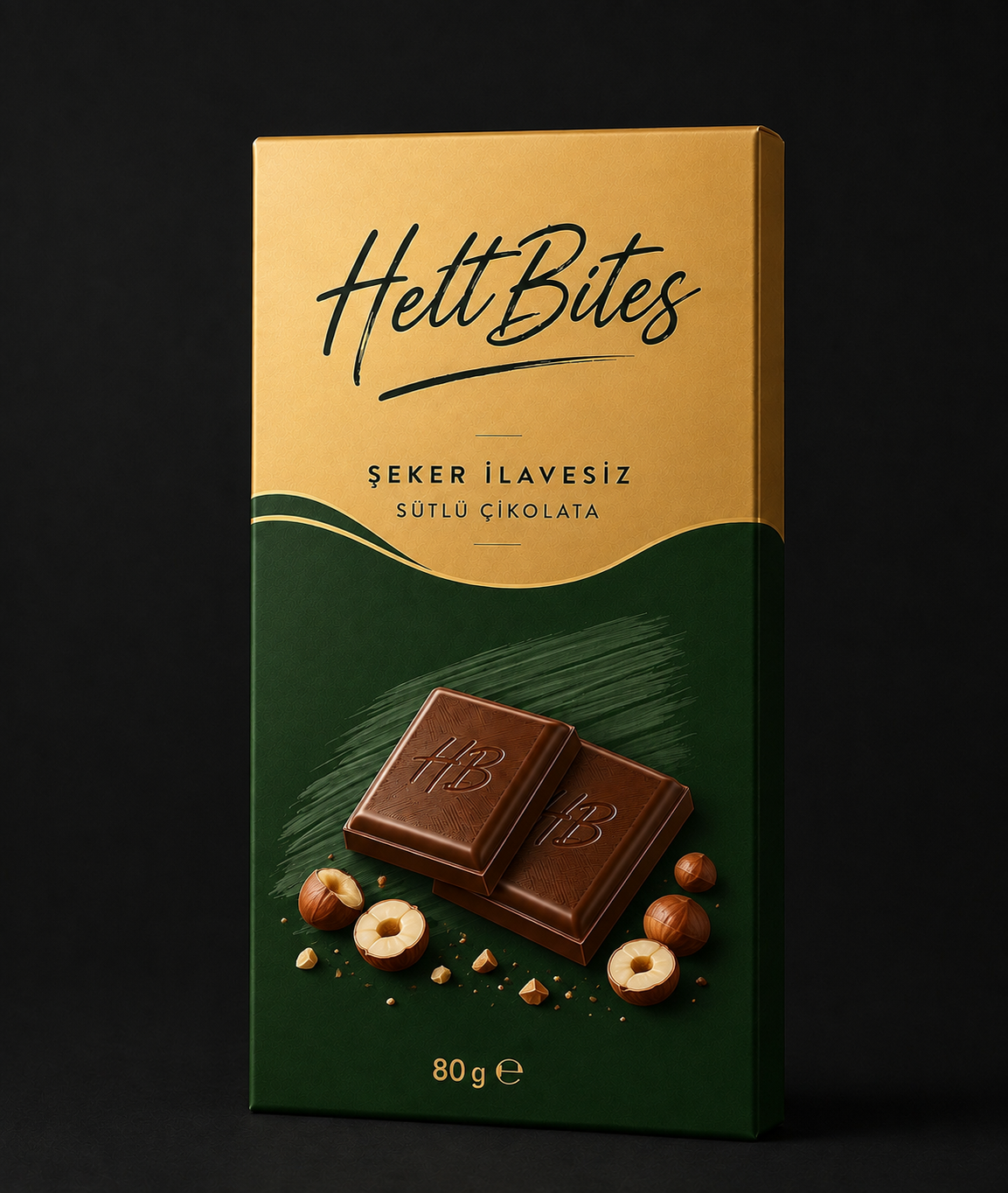 HeltBites Şeker İlavesiz Fındıklı Sütlü Çikolata